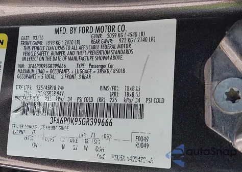2016 Ford Fusion Titanium from USA, damaged, VIN 3FA6P0K95GR399666